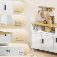 HOMCOM Buffets e aparadores - Branco - Ver 6