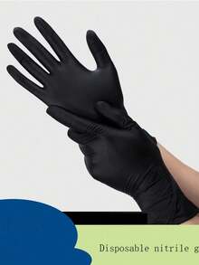 100/50 pares de guantes de nailon negro premium sin polvo. Sin polvo, engrosados, resistentes a la abrasión, a prueba de pinchazos, impermeables y resistentes al aceite, antideslizantes, muy elásticos, duraderos y resistentes a las manchas. Adecuados para limpieza, limpieza de cocina, bodas, decoración del hogar, decoración de habitaciones, utensilios de cocina, accesorios de cocina, almacenamiento, picnics, bolsas pequeñas, paraguas, pintura y cumpleaños (embolsados). - Negro - Ver 5