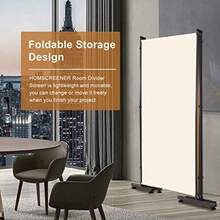 Room Divider 6FT Folding Privacy Screens 4 Panel Partition Room Dividers w/Freestanding Design Portable Wall Divider for Room Separtation Fabric Screen Panel for Home Office School Dorm - Crema+3 Panel-Camino Circular - Ver 4