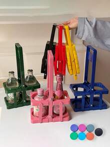 A Portable Collapsible Beer Carrier That Holds 6 Bottles,Convenient For Carrying Drinks When Going Out, Bottom Reinforcement Has Stability And Is Not Worried About Spillage Or Leakage,Suitable For Coffee, Milk, And Tea Storage, Perfect For Everyday Use And Parties Picnic, Camping, A Must-Have For Beer Festivals.Very Suitable For Coffee, Milk Tea, Beer Enthusiasts, Suitable For Company Dinners, School, And Work