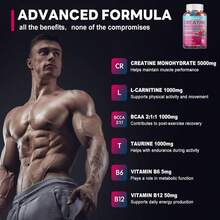 Creatine Monohydrate 8000mg Gummies With BCAA, L-Carnitine, Taurine &Amp; Vitamin B12 - Pre Workout Supplement For Muscle Growth, Strength &Amp; Energy - Pineapple Flavor Gummies, 180 Count For Men &Amp; Women - Tên hương vịA - Xem 5