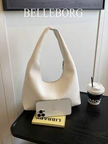 休闲简约大容量轻便百搭女士腋下单肩包 - 白色 - 查看 9