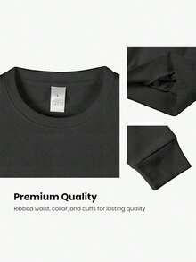 2026 Women's Auntie Letter Print Sweatshirt, Casual Crewneck Long Sleeve Pullover, Soft Machine Washable Polyester Top, Fall Winter Novelty Cozy Wear, Women's Graphic Tee, Fall Streetwear,End Of Season,Final Stock,Fan Favorite.,Stretchy Fabric, All-Season Washable, Durable For Daily Wear,Going Out Tops.,Soft & Comfortable For Daily Wear, Versatile Basic Tops For Spring And Summer.Plus Size Long Sleeve Tops Women Spring Outfits Spring Break Summer Sweatshirts Loose Comfy Wear. - 黑色 - 查看 4