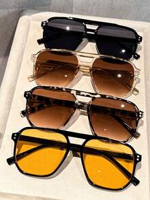 4pcs/Set Spring Break Design, Timeless, Versatile Elegant Classic Ins Style Women's Fashion Eyeglasses, Suitable For Driving, Camping, Daily Life, Business Casual, Outdoor Recreation, Fashionable Accessory Gift - 4 chiếc trà đen Leopard Orange - Xem 5