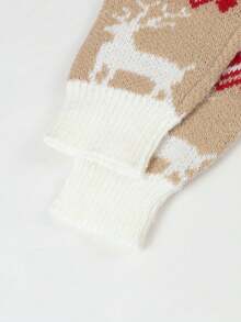 1 قطعة كنزة صوفية محبوكة بتصميم رنة عيد الميلاد للبنات والمراهقات، متعددة الاستخدامات، مريحة، أنيقة، دافئة - كاكي - مشاهدة 7