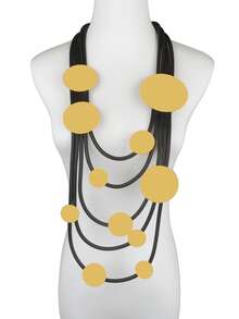 MARLIWOO 1pc Gothic Style Multi-Layer String Decor Bohemian Long Necklace For Women - Multicolor - View 15