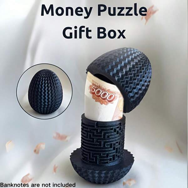Geldpuzzle-Box für Bargeldgeschenke, Geldlabyrinth-Box, Mystery-Puzzle-Überraschungsgeschenk, eiförmige Labyrinth-Geschenkbox, Geldlabyrinth-Puzzle-Geschenkboxen, eiförmige Puzzle-Geschenkbox mit verstecktem Fach für Bargeld, Geschenke, Schätze, wiederverwendbare Geschenkbox für Erwachsene, Weihnachten, Halloween, Geburtstag, Ostern