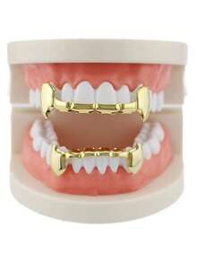 1 Set Adjustable Fang Tooth Metal Teeth Grillz,