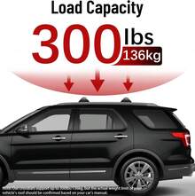 300lbs Roof Rack Cross Bars Compatible With Ford Explorer 2016-2019 Limited/XLT/Sport/Platinum,Heavy Duty Aluminum Roof Rails Crossbars Rooftop Cargo Basket Carrier Luggage Black - A.適用於探險家 2016-2019 - 查看 3