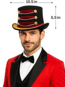Adult Ringmaster Hat, Circus Costume Accessories, Perfect Gift For Female Tamer Costume, Lion Tamer Hat, Suitable For Masquerade Ball, Role Play, Theater Performance, Fashion Show Or Bold Personal Items As Theme Events, Great For Halloween