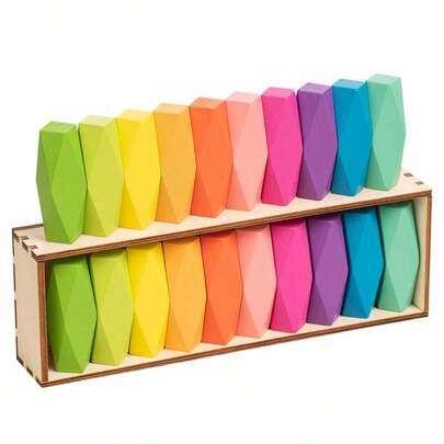 20pcs Color Guessing And Matching Game, Multi-Player Interactive Memory Challenge Game - Family Fun, Interactive Entertainment, Wooden Material, Ideal Gift For Christmas Or Halloween, 21pcs Set - Includes: 20 Color Bottles + 1 Storage Box