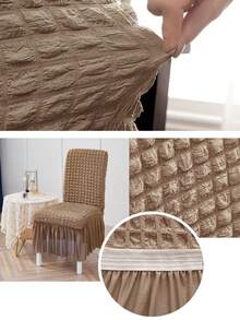 1PC,4pcs, Seersucker Chair Cover, Soft, Elegant, Dustproof, High Elastic Chair Cover, Suitable For Restaurants, Living Rooms, Hotels And Other Decorative Supplies Can Be Used Repeatedly, Multi-Color Choice