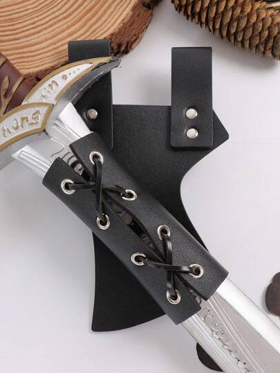 1pc Medieval Knight PU Leather Sword Sheath Pirate Sword Holder, Suitable For Halloween Costume Accessories