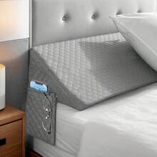 Bed Wedge Pillow For SleepingBed Wedge Ergonomic Sleeping Pillow, Soft Dual Layer, Breathable, Headboard Triangle Sleep Support For Reading