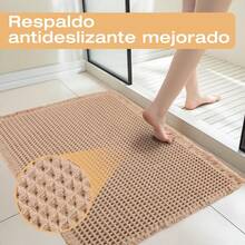 Alfombra De Baño Tejida con Forma De Gofre,Alfombra Antideslizante Tapete para Baño,Super absorbentes,La Alfombra Piso con Diseño Gofre BohemioApto para Baño,Cocina,Pasillo 46x77cm - Blanquecino - Ver 5