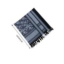 Shemagh militar único, turbante árabe para hombres, turbante árabe, bufanda keffiyeh musulmana - Blanco y Negro - Ver 6