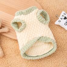 1 szt. Urocze ubranka dla psa, ciepłe, termiczne, podszyte, 4-nogawkowe ubranko dla małych psów i kotów, odpowiednie na jesień/zimę - Zielony - Zobacz 6