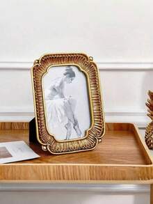 复古风格金色相框，波浪形树脂边框，适合艺术桌面展示和家居装饰 - 金色 - 查看 6