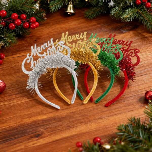 1 Peça Tiara com Letras Feliz Natal, Decoração de Festa, Acessório para Foto