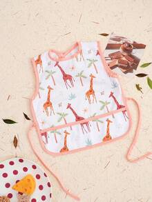 1pc Baby Zebra & Giraffe Pattern Bib - Green - View 11