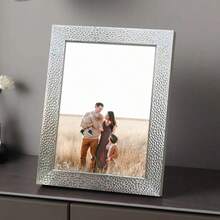 5pcs Modern Silver Gallery Frame Set, Displays 3.5x5", 4x6", 5x7", 6x8", 8x10" Photos, Horizontal & Vertical Orientation, Photo Wall Decor, Suitable For Couple Portraits, Anniversary Pictures, Bedroom, Living Room, Hallway, Gallery Wall Display, Great Christmas, Halloween, Valentine's Day Gift (Photo Paper Included Randomly)