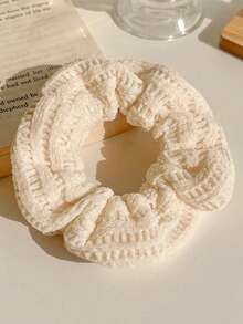 Conjunto de 7 scrunchies femininos de pelúcia de coelho, em cores sólidas, grossos e simples, para outono/inverno. Acessórios de cabelo versáteis, fofos e estilosos, perfeitos para o dia a dia, rabo de cavalo, maquiagem e para combinar com roupas.