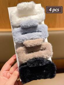 4 piezas Pinzas para el cabello de mujer de estilo minimalista y multicolor, accesorios de cabello versátiles y elegantes, adecuados para uso diario casual, accesorios de cabello de mujer, accesorios de otoño, útiles escolares, accesorios de cabello de otoño/invierno - Multicolor - Ver 9