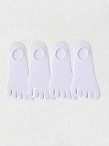 1/4 pares de calcetines de mujer con división de dedos, transpirables y de corte bajo, lisos y sin mostrar los dedos, adecuados para deportes o uso diario