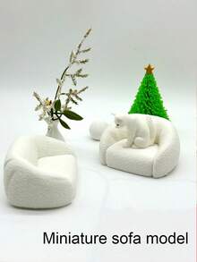 Ghế sofa nhựa cho nhà búp bê, mô hình sofa thu nhỏ, sofa thu nhỏ thực tế, ghế đôn thư giãn thu nhỏ trang trí, thích hợp để trang trí nhà mô hình. - Nhiều màu - Xem 1