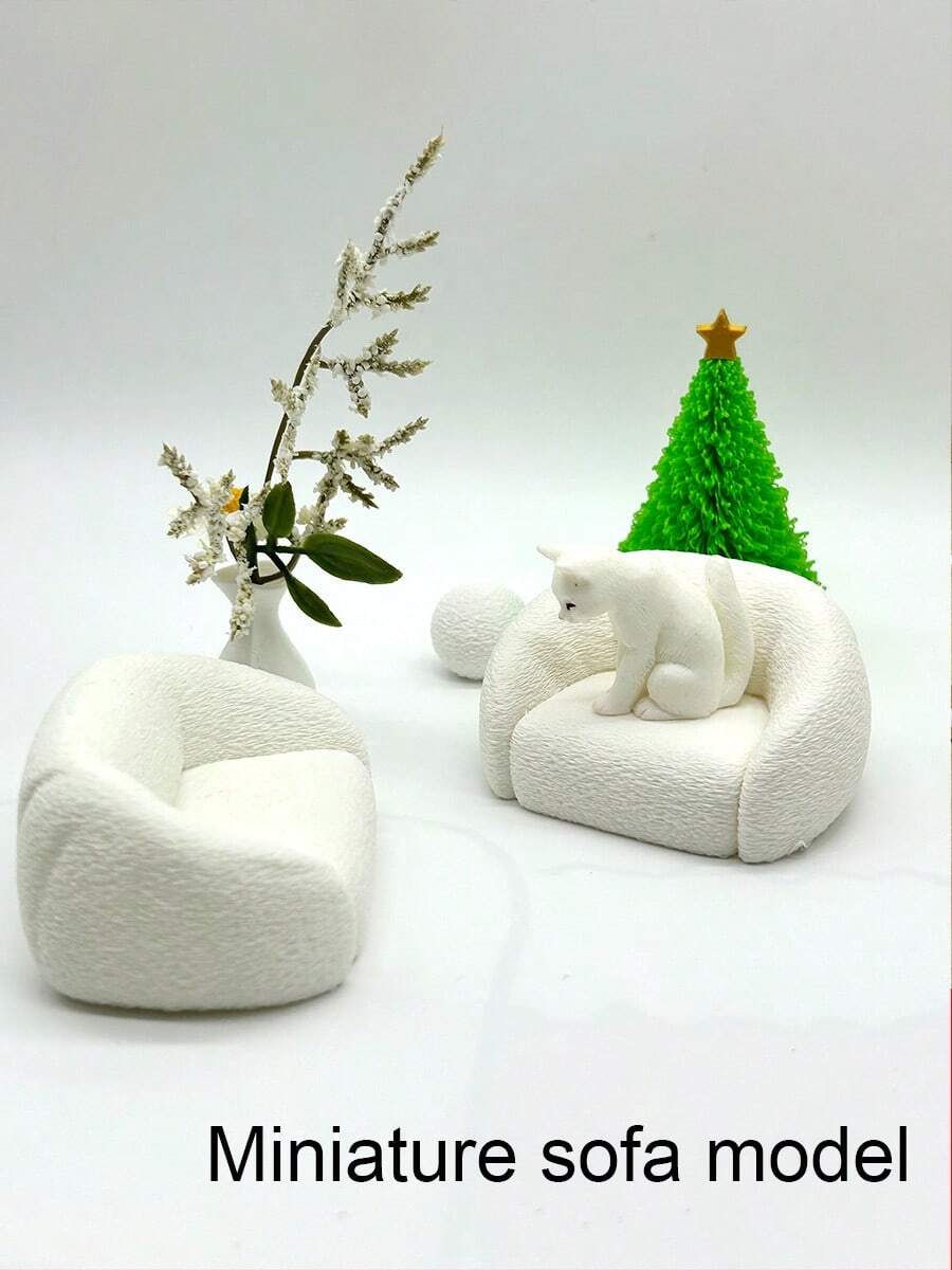 Ghế sofa nhựa cho nhà búp bê, mô hình sofa thu nhỏ, sofa thu nhỏ thực tế, ghế đôn thư giãn thu nhỏ trang trí, thích hợp để trang trí nhà mô hình. - Nhiều màu - Xem 1