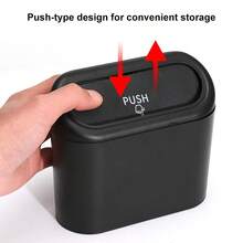 Car Trash Can With Lid , Leak-Proof, 1pc Trash Can + 1 Rolls Of Garbage Bags, Car Storage Box, Car Organizer, Car Side Door Hanging Storage Box, Mini Creative Car Trash Can, Portable Hanging Trash Can For Vehicle Organization, Suitable For A Wide Range Of Vehicle Models, Car Interior Accessories
