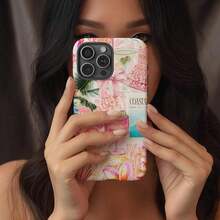 Flower Coastal Italy Collage Phone Cute Coastal Coquette Aesthetic Summer Cases Cover Compatible With 17 Pro 16e 15 Plus 14 13 Pro 12 11 - 款式2(1pc) - 查看 5