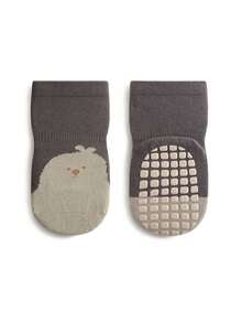 5双装卡通圆点防滑地板袜儿童家居袜无束缚无缝婴儿袜 - 彩色 - 查看 6