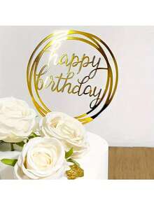 10pcs/Set Modern Happy Birthday Cake Decorations - Cake Decorations, Party Supplies, Wedding Decorations, Birthday Cakes, Christmas, Baking Accessories - Suitable For Family And Friends, Christmas Decorations - Multicolor - View 8