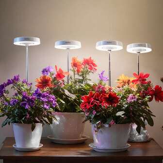 4pcs,Grow Light With Full Spectrum, Auto On/Off 3/6/9H Timer & Dimmable Brightness, Height Adjustable LED Plant Lamp For All Indoor Plants, From Seeding To Flowering And Fruiting.