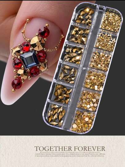 12 شبكة زهور ثلاثية الأبعاد من الأكريليك لتزيين الأظافر بطراز Y2K، خرز ذهبي ملون متنوع الحجم لزينة الأظافر DIY، إكسسوارات مجوهرات أظافر كاواييه، لوازم أظافر، إكسسوارات مناكير، أحجار ماسية مسطحة خلفية AB لأجزاء الأظافر، إكسسوارات مناكير جميلة