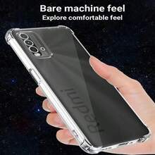 Transparent Anti-Fall Cushion Phone Case, Suitable For Redmi Phones, Transparent Anti-Fall Phone Case, Phone Protective Cover, Phone Case, Phone Holder, Anti-Fall Phone Case, Transparent Phone Case, Minimalist Phone Case, Solid Color Phone Case, Transparent Phone Case, TPU Anti-Fall Phone Case, Slim Phone Case - Clear - View 3