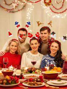 1/3/5/10/15件装圣诞头箍 儿童成人圣诞老人麋鹿 Xmax 发饰 派对拍照道具 圣诞装饰 新年礼物 - 彩色 - 查看 7