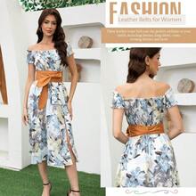 3 Pack Women Obi Belt Fashion PU Leather Wide Waistband Knotted Belt For Dress - Black+Brown+Burgundy+M: Fits Waist Size 25"-33" - View 5