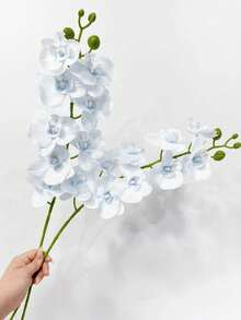 1/3/5 buc flori de orhidee artificiale, floare de orhidee Phalaenopsis artificială de 69 cm, poate fi îndoită și nu se decolorează - pentru perete cu flori DIY, amenajare scenă, aranjament floral pentru vaze în sufragerie și dormitor, nuntă, decor pentru petrecere, umplutură pentru birou. Recolta de frunze de toamnă și primăvară, decor pentru cameră, decor pentru casă, decor pentru bucătărie, decor pentru nuntă, decorare pentru masă, piese centrale, decor pentru birou, decor pentru grădină, decor pentru exterior - Albastru - Vizualizare 2