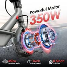 Electric Scooter For Adults, Up To 19 Mph, 19 Miles Range & 264 Lbs Load, Aluminum Alloy E-Scooter With 350W Motor, Foldable Escooter With Dual Braking System
