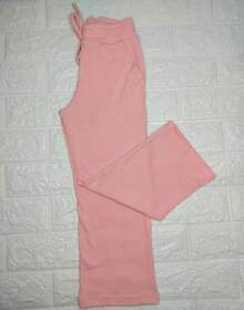 Blogueirinha Children's Wide Leg Pants In Ribbed Cotton Fabric With Pocket, Comfortable And Soft - Màu Hồng baby - Xem 2