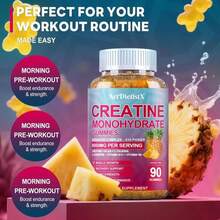 Creatine Monohydrate 8000mg Gummies With BCAA, L-Carnitine, Taurine &Amp; Vitamin B12 - Pre Workout Supplement For Muscle Growth, Strength &Amp; Energy - Pineapple Flavor Gummies, 180 Count For Men &Amp; Women - Tên hương vị B - Xem 8