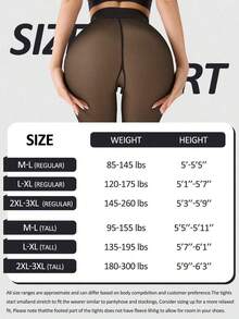 220g Thermal Lined Tights High Waist Fake Translucent Pantyhose Plush And Thick Warm Tights With A Variety Of Transparent Colors Suitable For People Of Different Skin Colors. 6 Sizes Suitable For European And American Plus-Size Tall People - Nhiều màu - Xem 5