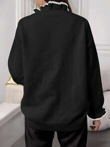 Suéter casual de cuello en V para mujer de talla grande