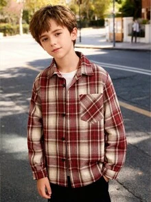 Boys & Teens Casual Loose Plaid Shirt