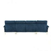 (Old SKU:W1880S00026)Modernes Large Chenille U-Shape Sektionssofa Mit Doppelten Liegesitzen Für Wohnzimmer Schlafzimmer Büro Wohnung Villa Wohnzimmer Zuhause Am Kamin - Blue - View 10