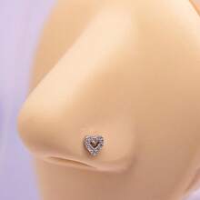 2~4PCS 16G 316L Pushin Lip Rings Butterfly And Bee Nose Stud Rings Top Push In Threadless Surgical Steel Flat Back Nose Rings Studs For Womens{"Color_name":"Silver8"} - Silver8 - View 5