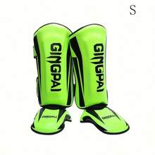 1 Pair Muay Thai Leg Guards, Thick Kickboxing Shin Instep Protector, MMA Fighting Shin Pads, Taekwondo Leg Guards