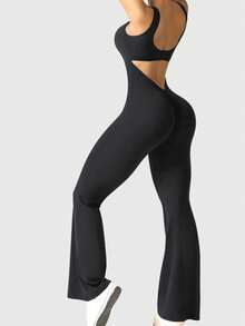 Speed mate Women's Butt Lifting Sleeveless Yoga Jumpsuit Women's Backless Yoga Jumpsuit - Dark Grey - View 5